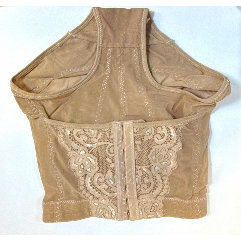 Women's High-Waisted Shapewear Briefs Lace Hook & Eye Beige S SH2001